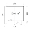 Vorschaubild Palmako Gartenhaus Emma 10,4 m² - 34 mm