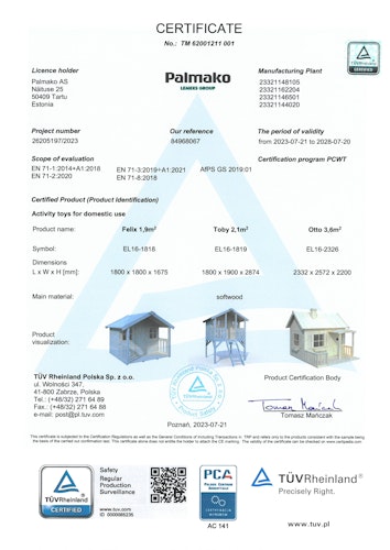 Palmako Kinderspielhaus Otto 3,6 m² - weiß lackiert