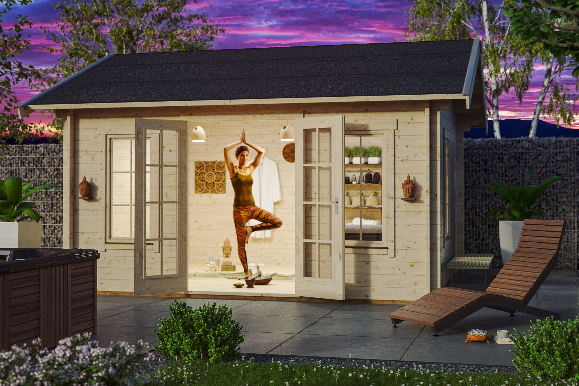 Skan Holz 70 mm Blockbohlenhaus Montreal 2