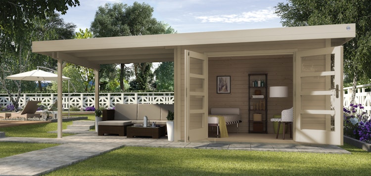 Weka 28 mm Designhaus 126 B inkl. 300 cm Anbau