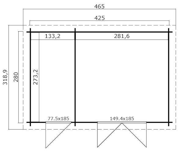 Lasita Maja Gartenhaus Belmont 2 - 34 mm