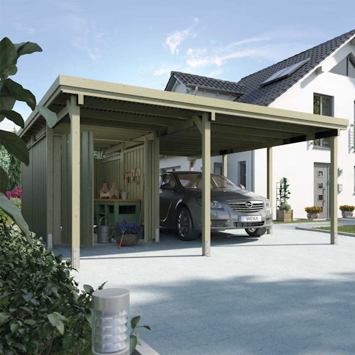 Weka Carport 607 inkl. Geräteraum 1/2/3