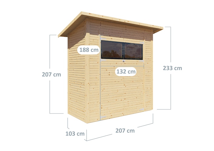 Bertilo Gartenhaus Pent Modern 1 - 18 mm