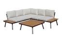 Vorschaubild Garden Pleasure Lounge Set THERESA, Stahl Anthrazit / Akazie / Kissen 100 % Polyester