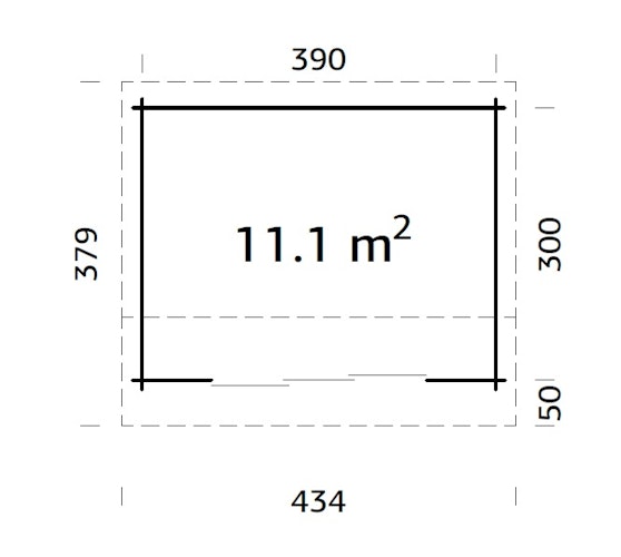 Palmako Gartenhaus Ines 11,1 m² mit Schiebetür - 44 mm