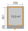 Vorschaubild Weka Gartenhaus Designhaus 172 mit Vordach (50 cm) und Design-Einzeltüre