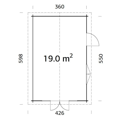 Palmako Gartenhaus Irene 19,0 m² - 44 mm