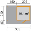 Vorschaubild Weka Gartenhaus Designhaus wekaLine 172 A mit Anbau (150 cm)