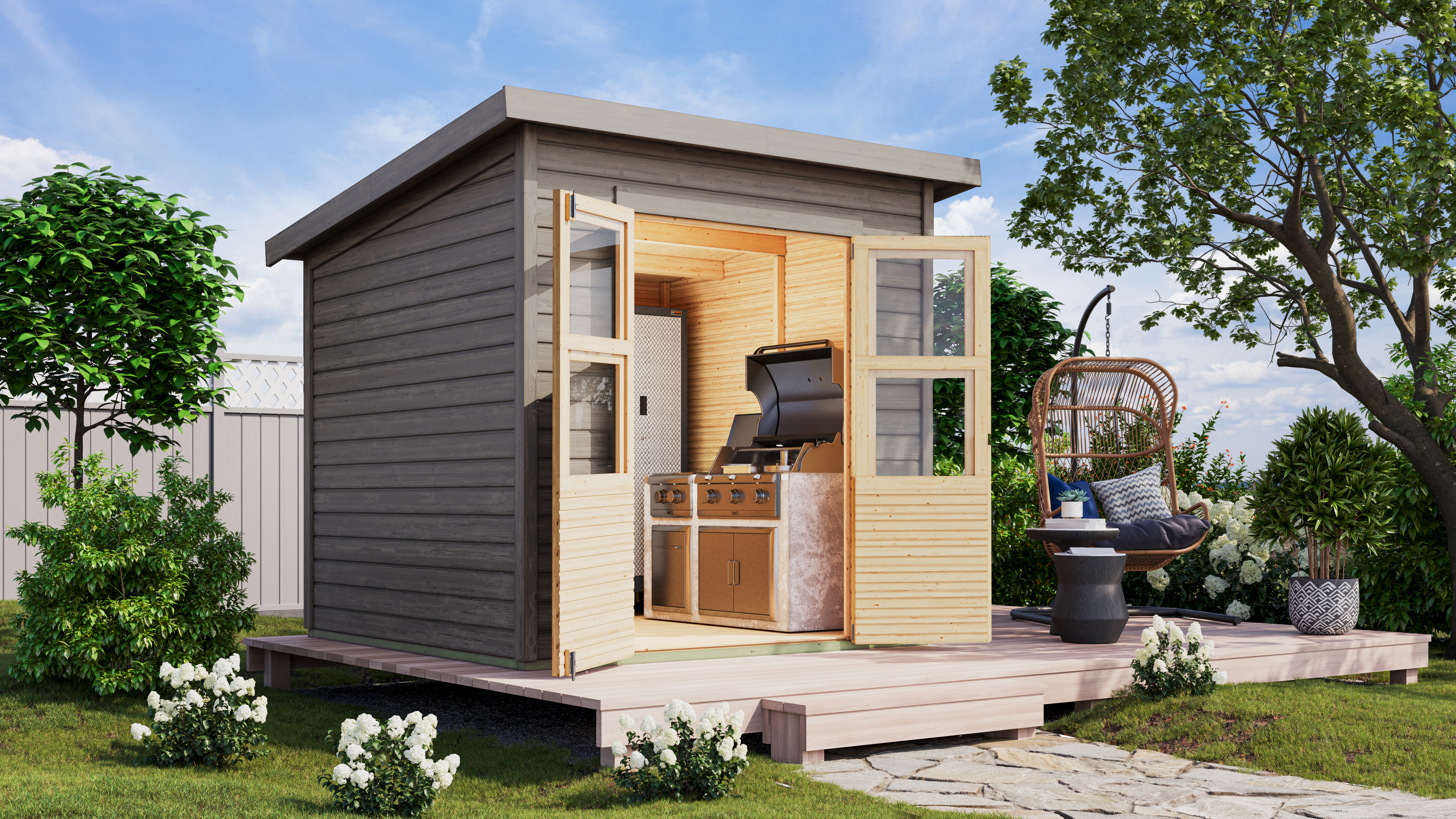Karibu Gartenhaus Amrum 1/2 - 14 mm inkl. gratis Expressversand