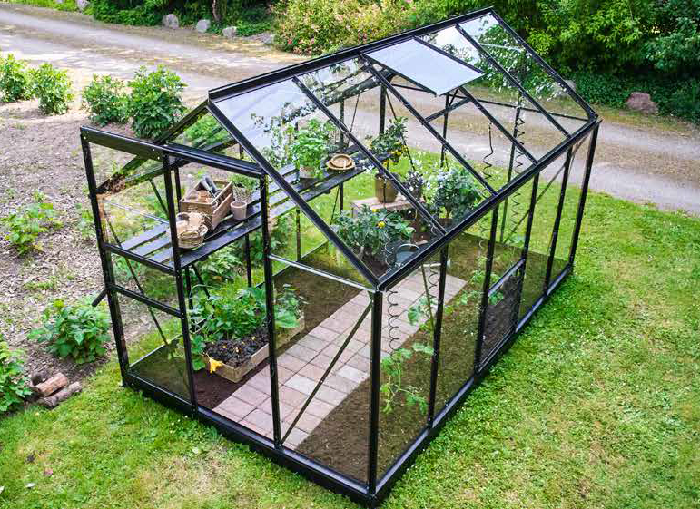 Halls Gewächshaus Popular Set inklusive Fundamentrahmen - 5 m² / 6,2 m²