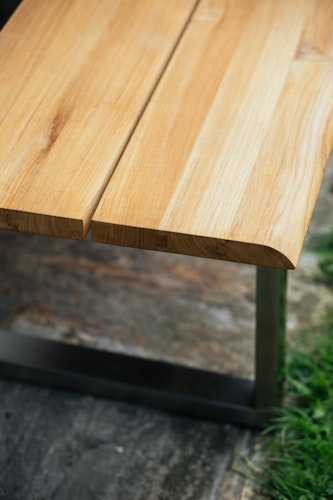 Diamond Garden Bank PISA, Edelstahl gebürstet / Recycled Teak