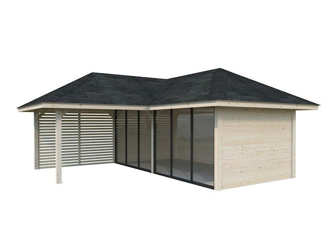 Palmako Pavillon Bianca 24,9 m² Set 513 Slide Plus mit Isolierglas-Schiebetüren