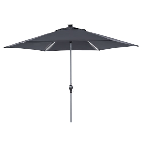 doppler Mittelmastschirm ACTIVE 300 Auto Tilt LED, Aluminium Silber / 100 % Polyester Anthrazit