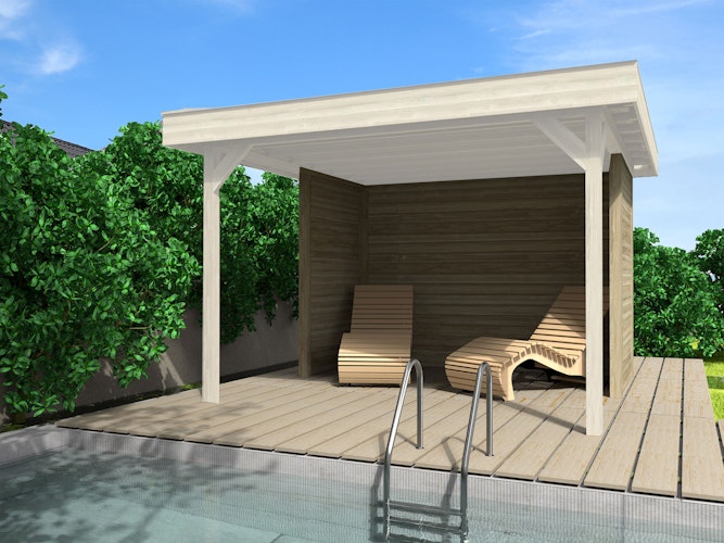 Weka Wandset für Gartenlaube 657 Gr. 1 bestehend aus zwei halben Seitenwänden und einer Rückwand