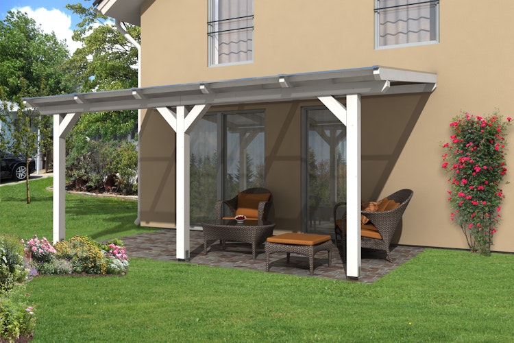 Skan Holz Terrassenüberdachung Andria mit Mittelpfosten Breite 541 cm