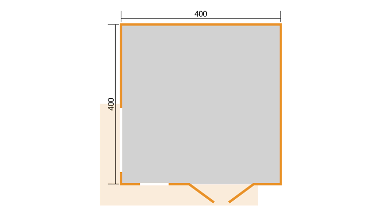Weka Design Gartenhaus Pure Garden Amberley mit Massivholz-Doppeltür - 44 mm