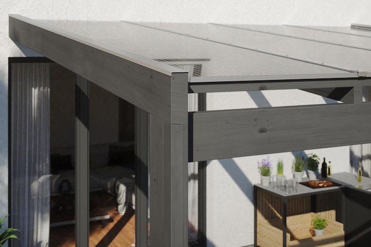 Skan Holz Terrassenüberdachung Novara Breite 450 cm