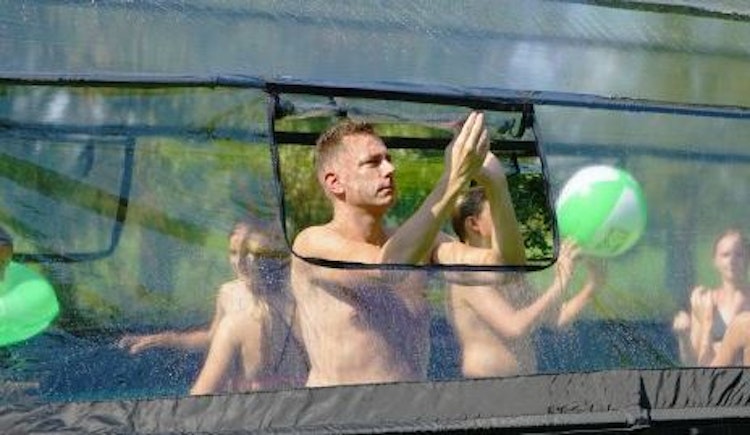 Exit rechteckiger Rahmenpool mit Sandfilteranlage, Wärmepumpe und Sonnendach 540 x 250 cm (Höhe 122cm)