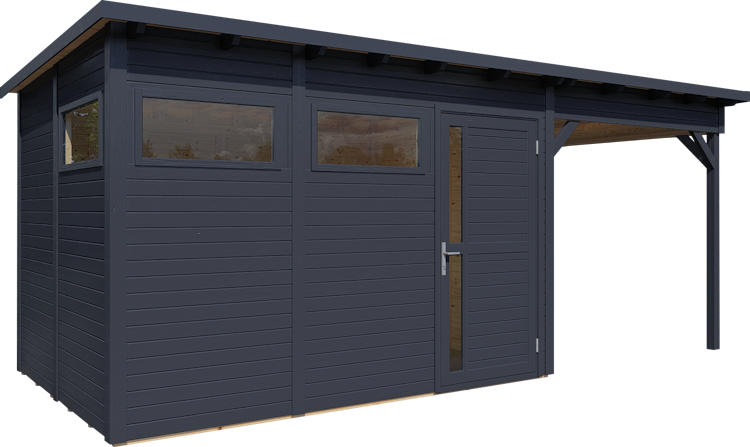 Bertilo Gartenhaus Pentus 3 Lounge inkl. Anbaudach - 19 mm