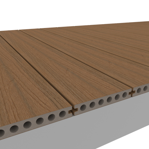 NewTechWood Deluxe Vintage WPC-Terrassendiele Hohlkammer Teak  23 x 138 mm