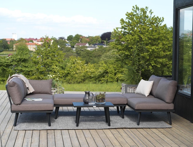 Brafab Loungetisch VILLAC 88x88x46 cm, Aluminium Weiß - Abverkauf 