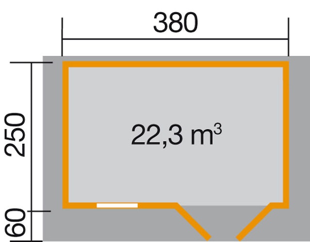 Weka 28 mm Gartenhaus 111 mit Vordach (60 cm)