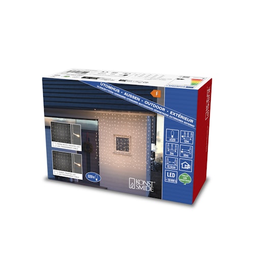 Konstsmide Weihnachtsbeleuchtung  LED Eisregen Lichtervorhang bernstein