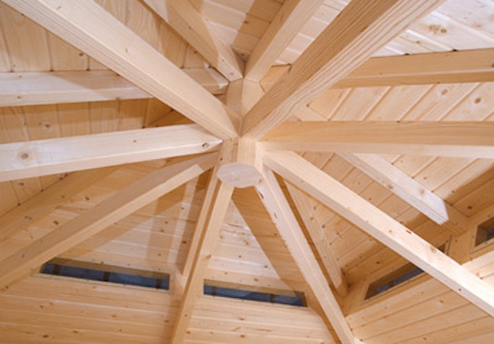 Weka 28 mm Gartenhaus 149 A 5-Eck mit Dachaufsatz