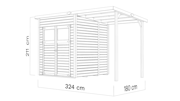 Bertilo Gerätehaus Amrum 2/3 Plus - 14 mm