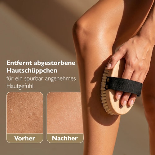 Liebenstein Trockenbürste für sanftes Hautpeeling - Made in Germany
