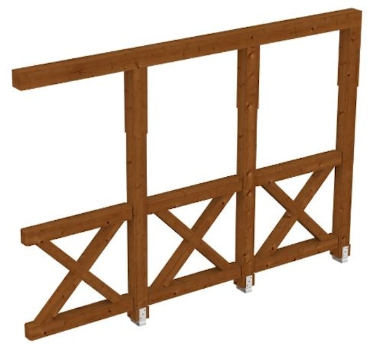 Skan Holz Andreaskreuz-Seitenwand für Terrassenüberdachung Douglasie