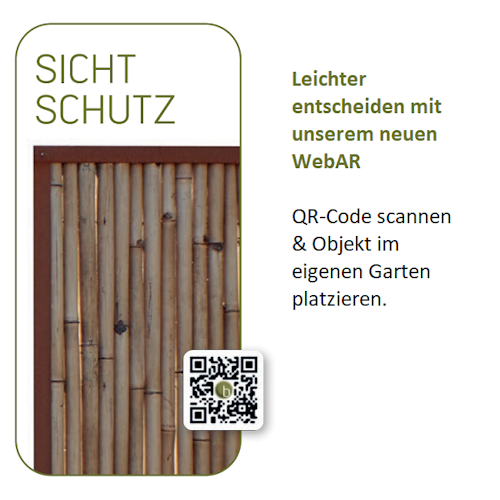 BambusBASIS Modul5 Zaunfeld mit Abschlussprofilen Cortenstahl 