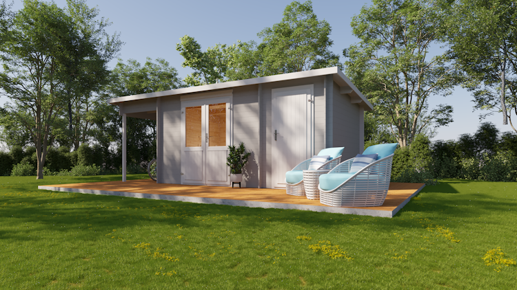 Wolff Finnhaus Gartenhaus Galina 5723 Zweiraum-Gartenhaus - 28 mm