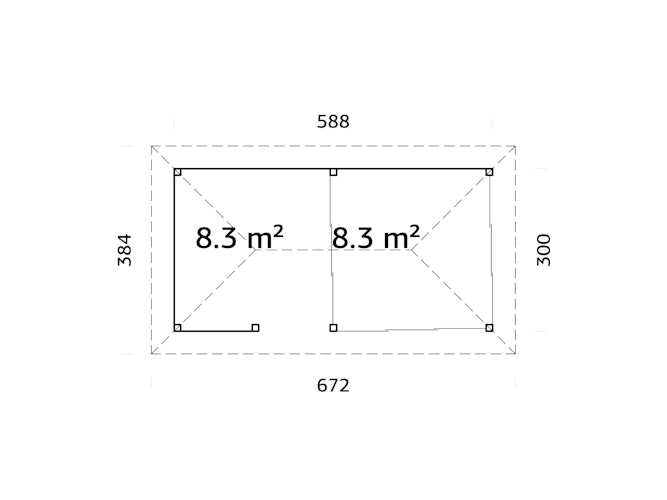 Palmako Pavillon Bianca 16,6 m² Set 508 Slide Plus mit Isolierglas-Schiebetüren