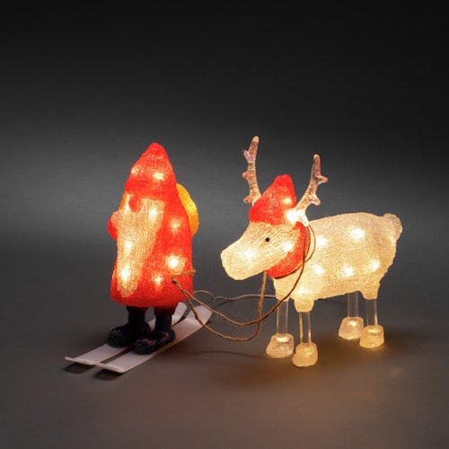 Konstsmide Weihnachtsbeleuchtung  LED Acryl Weihnachtsmann und Rentier