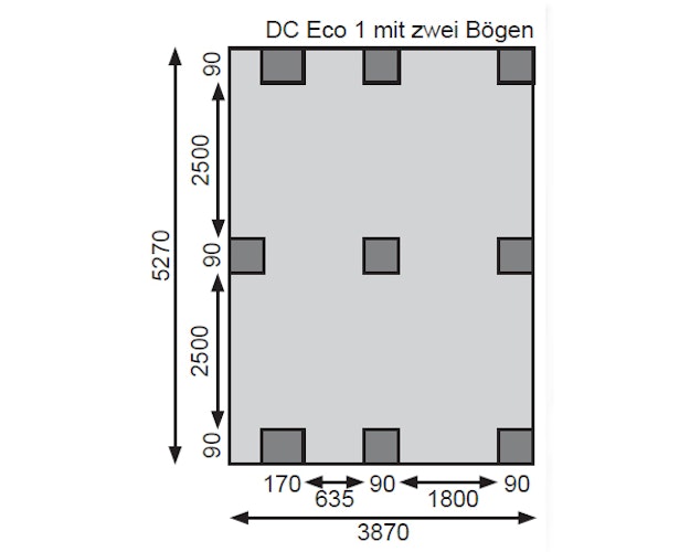 Karibu Carport Doppelcarport Eco 1/2 - kesseldruckimprägniert