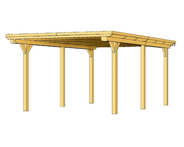 Skan Holz Emsland - Flachdach Carport aus Leimholz Breite 404 cm