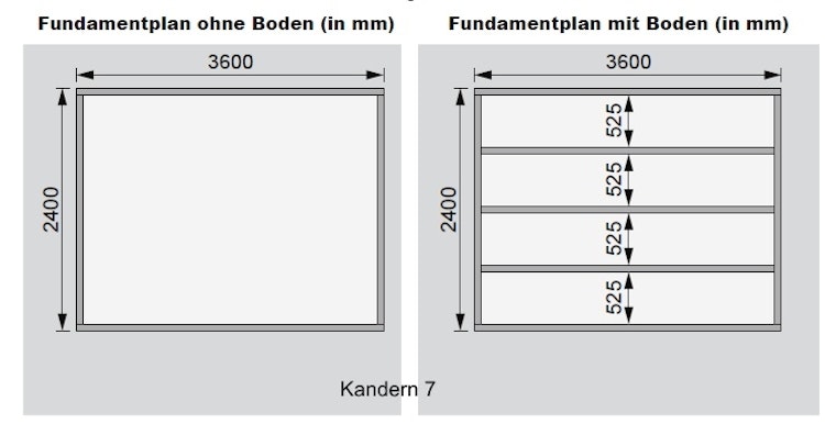 Karibu Woodfeeling Gartenhaus Kandern 6/7 mit 300 cm Schleppdach/Seiten- und Rückwand