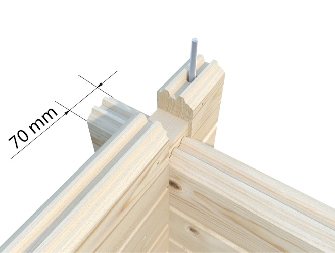 Palmako Garage Roger 27,7 m² - 70 mm - mit Sektionaltor