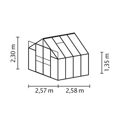 Vitavia Gewächshaus Mars 6700 inkl. 2 Dachfenstern - 6,7 m²
