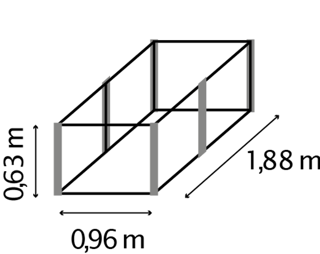 Vitavia Hochbeet Meta 96 x 188 cm rechteckig - 950/1300 l