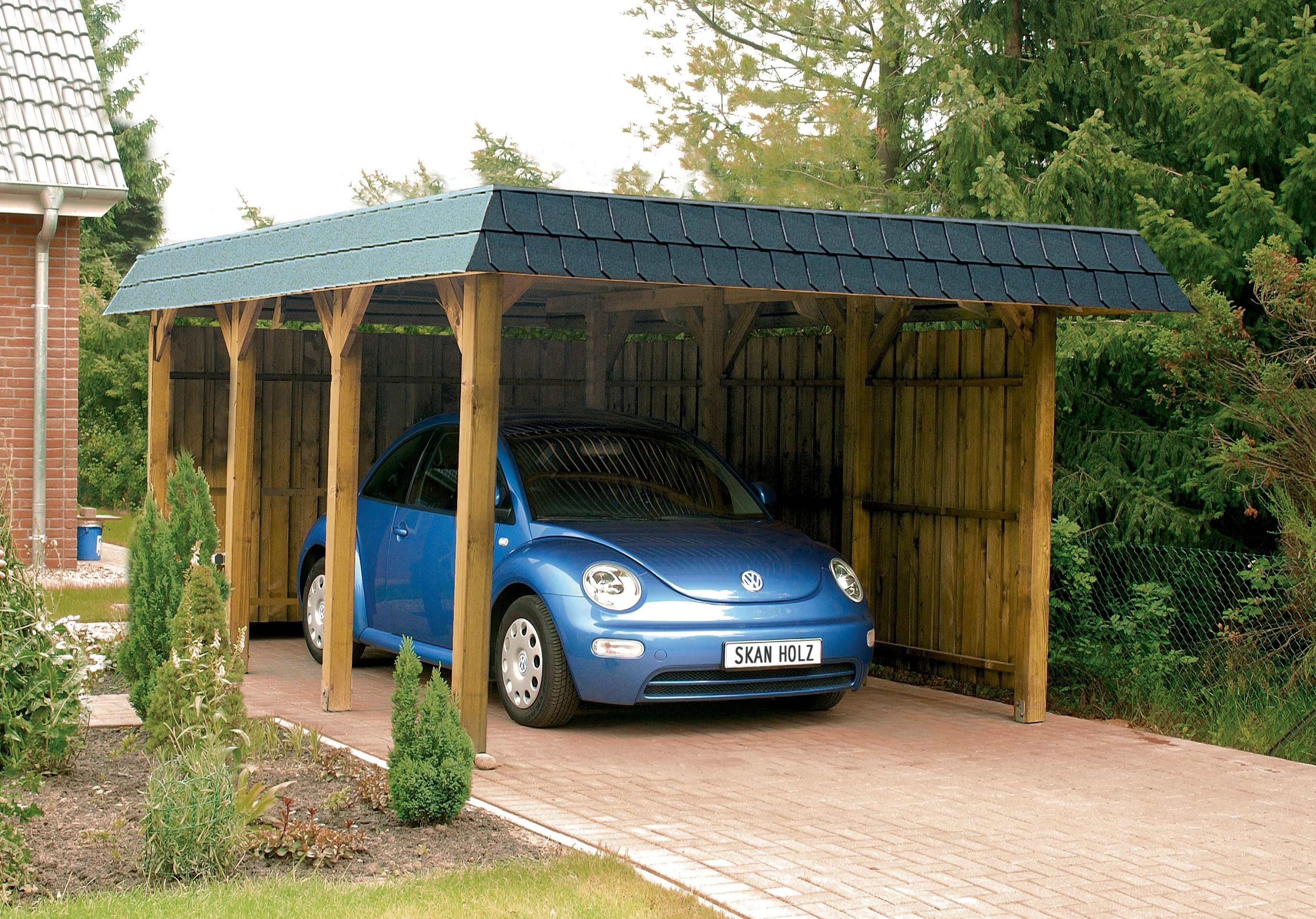 Skan Holz Spreewald - Walmdach Carport Breite 345 cm