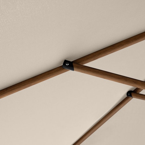 doppler Mittelmastschirm LIFE Woodstyle 305 Lift, Aluminium Holzoptik / 100 % Polyester 180 g/m² 