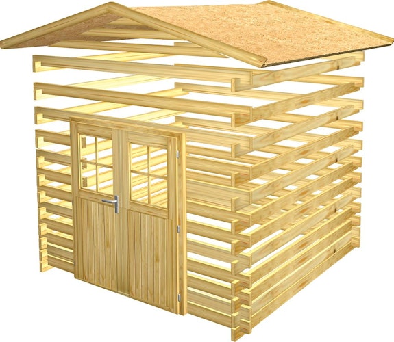 Karibu Gartenhaus Blockbohlenhaus Mittelwandhaus Radur 0 - 28 mm