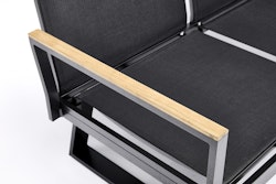 Kettler Teak-Armlehne links für RASMUS MODULAR, Aluminium Anthrazit / Teak