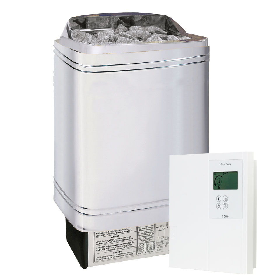 Infraworld Saunaofen-Set finnischer Saunaofen Hotline V2 + Steuerung Saunacontrol A (Slimline 1000)