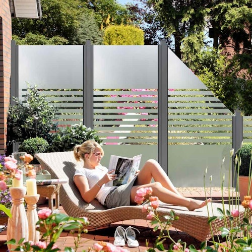 GroJa Ambiente Glas-Sichtschutz Typ Schräg rechts 90x180/90