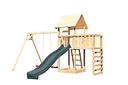 Vorschaubild Akubi Kinderspielturm Lotti mit Satteldach inkl. Wellenrutsche, Doppelschaukelanbau, Anbauplattform und Kletterwand