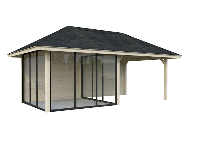 Palmako Pavillon Bianca 16,6 m² Set 506 Slide Plus mit Isolierglas-Schiebetüren