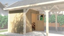 Vorschaubild Weka Carportlagerraum für Einzelcarport 614/615 Leimholz Flach- und Satteldach Gr. 2